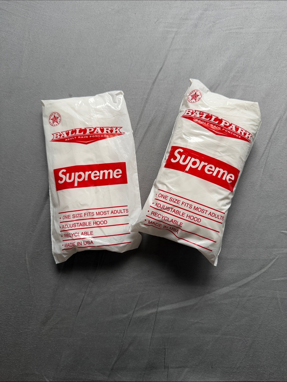 Supreme BallPark Packable Rain Ponchos (2 Pack)